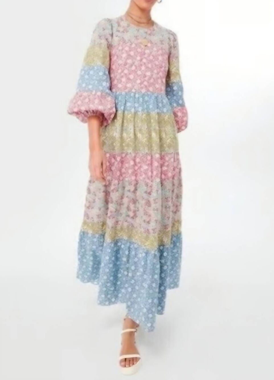 Tuckernuck Hyacinth House August Maxi in Patchwork Floral Cotton Dress Sz XXL